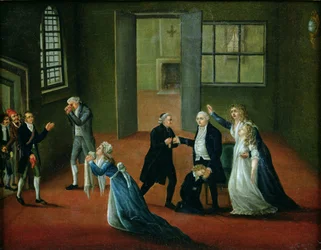 Luis XVI (1754-93) despidiéndose de su familia, 20 de enero de 1793